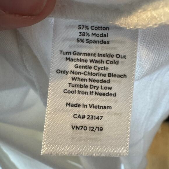 T by Talbots White Sleeveless Zip Polo Top Large Petite Stretch Cotton Blend - Picture 5 of 7